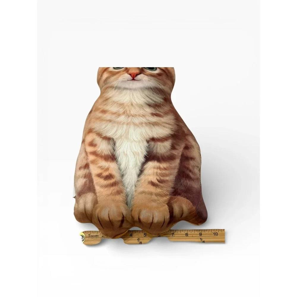 Realistic Orange Kitty Cat Green Eyes Seasonal 4 Bow Ties Throw Pillow‎ Decor